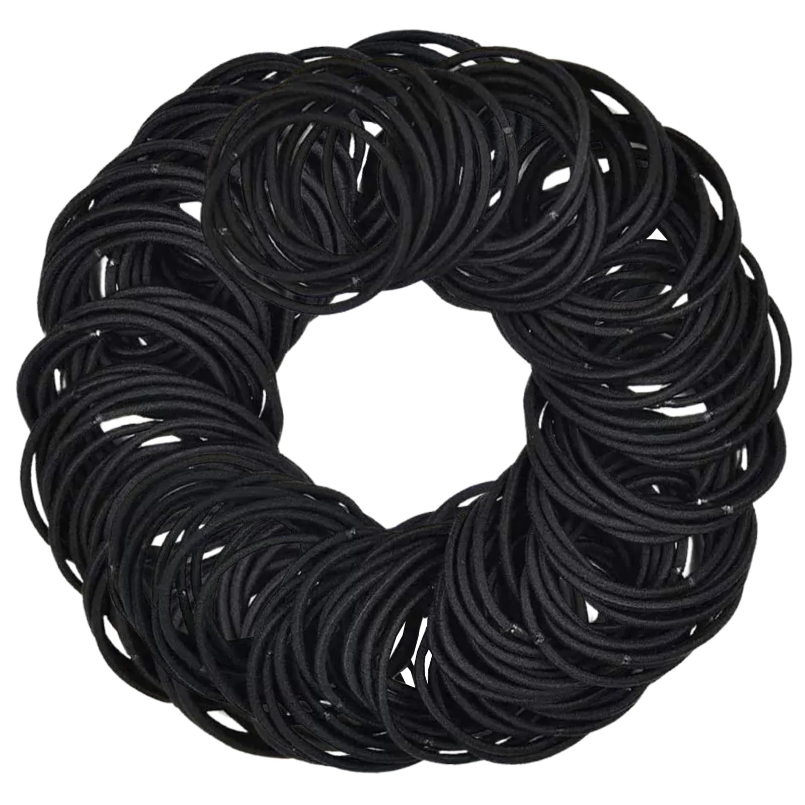 KEYRI 200 PCS Hair Bobbles 2mm Hair Bands for All Hair Durable Hair Ties Hair Elastics Strong Elasticity Hair Accessories for Long Term Use No Damage Hair Bands for Girls Women and Men (Black)