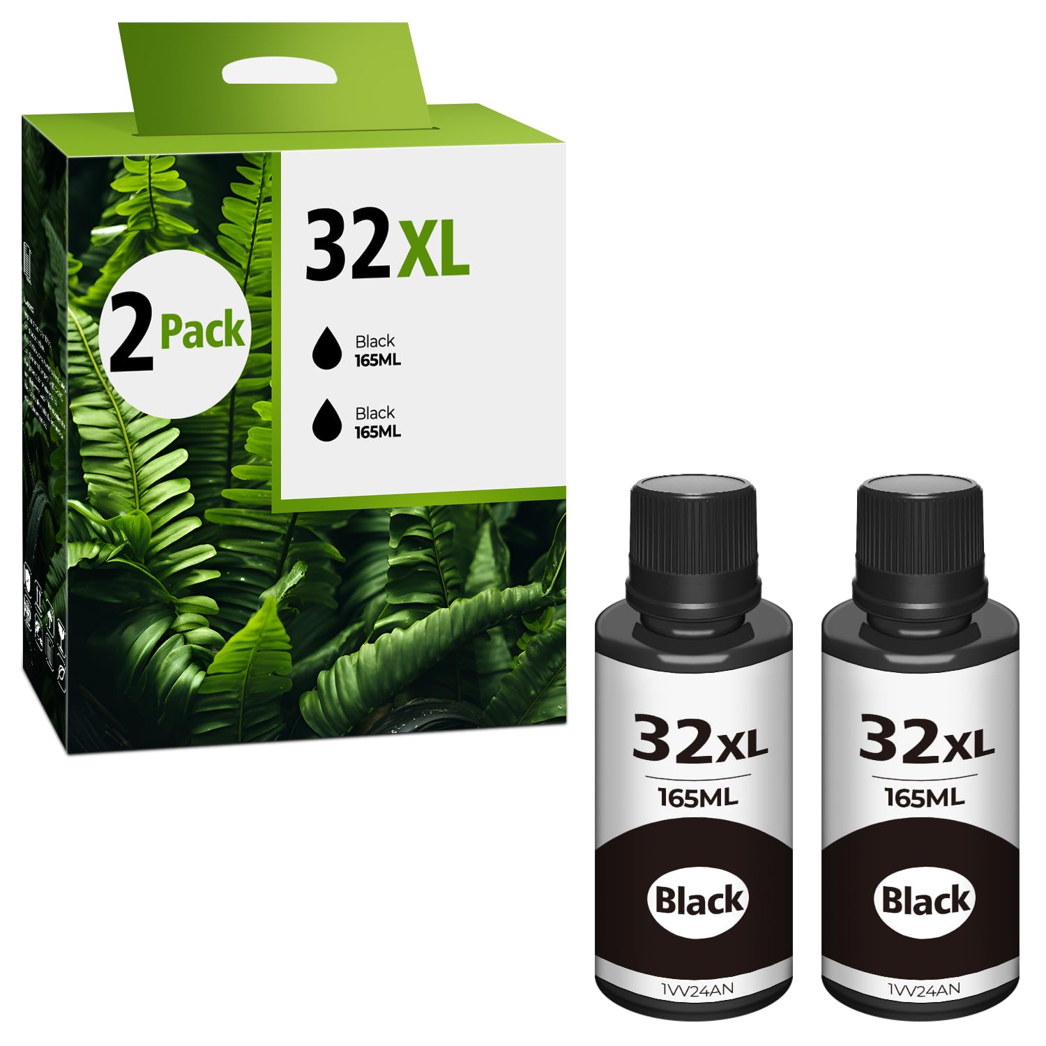 Photo 1 of Topcolor 31 32XL Black Ink Bottles Set Compatible Replacement for HP 31 32XL Compatible for HP Smart-Tank 7301 7602 5101 7001 6001 5103 Ink Refill, Smart-Tank Plus 651 551 455 All-in-One Printer 2P