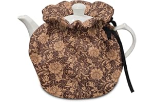 Kathyboom Flower Print Tea Cozy for Teapot Portable Kitchen Teapot Dust Cover, Breakfast Warmer, Insulation and Keep Warm Machine Washable