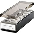MaxGear Business Card Holder for Desk, Business Card Organizer Business Card Case, Credit Card Holder File, Index Card Box Storage, Capacity: 800 Cards (3.5” x 2.2”), A-Z Tabs, Metal Structure, Black