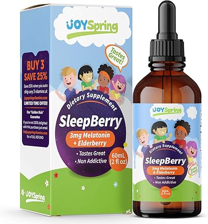 Amazon Com Sleepberry Liquid Melatonin For Kids Natural Sleep Aid With Elderberry And Vitamin D Boost Immune System While They Sleep 2 Oz Health Personal Care