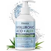 Alozera Hyaluronic Acid Body Lotion with Aloe & Stem Cells, Daily Moisturizing Lotion for Dry, Sensitive Skin Hydration, Non-Greasy, Lightweight Moisturizer, Fragrance-Free, 16.9 oz
