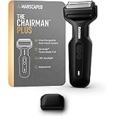 MANSCAPED® The Chairman™ Plus Men’s Electric Foil Face Shaver - Two Interchangeable Blade Heads, SkinSafe® Three-Blade Foil & Precision Sideburn & Jawline Trimmer, USB-C Charging, Gentle on Neck Area
