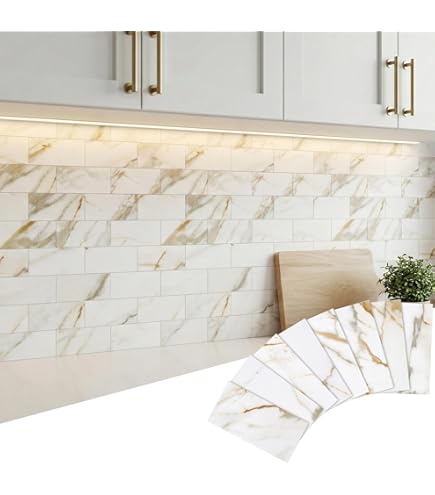 Yipscazo Peel and Stick backsplash 3 x 6 Inches 3D PVC Composite Yipscazo Peel and Stick backsplash 3 x 6 Inches 3D PVC Composite
