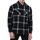 Ezmine Men’s Flannel Shirts Long Sleeve Casual Button Down Flannel Plaid Shirts for Men Camp Hiking