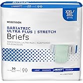 McKesson Ultra Plus Stretch Briefs, [20 Count], XXL/3XL, 58-77 in. Incontinence Adult Diapers, Heavy Absorbency, Unisex, Disposable, Elastic Leg Gathers and Contoured Fit for Men and Women