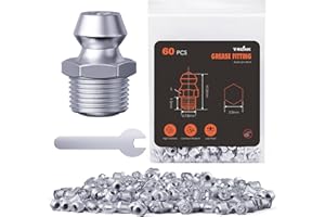 TRILINK M8 Grease Fittings, Metric Grease Nipples with Straight, Zerk Fittings Kit with Wrench for Quick Installation – Ideal