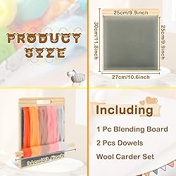 Tessco 4 Pcs Wool Blending Board Carding Brush Set