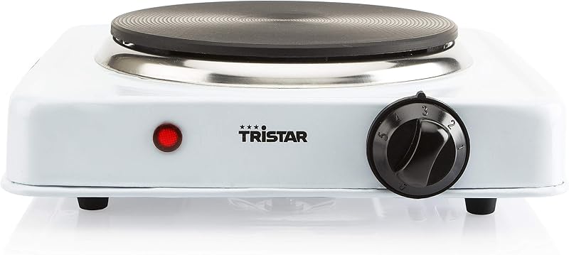 Placa elétrica portátil tristar kp-6185, 1000 w, branca