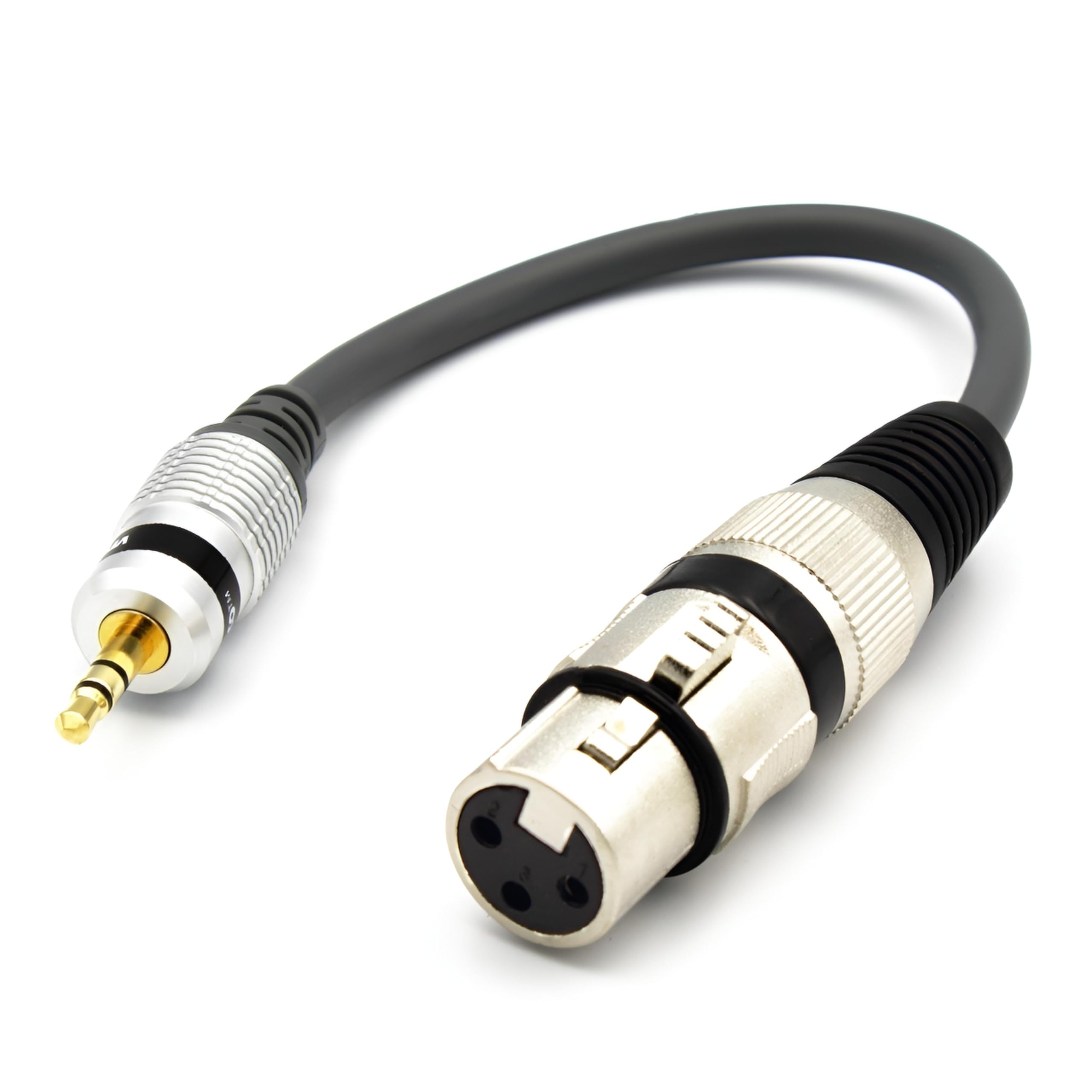 VITALCO XLR Female to 3.5 Mini Jack TRS Male Adapter 1/8 3.5mm Jack TRS AUX to 3 Pin Microphone Audio Cable โ image 1