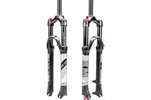 BUCKLOS 26/27.5/29 Travel 120mm MTB Air Suspension Fork, Rebound Adjust 1 1/8 Straight/Tapered Tube QR 9mm Manual/Remote Lockout XC AM Ultralight Mountain Bike Front Forks