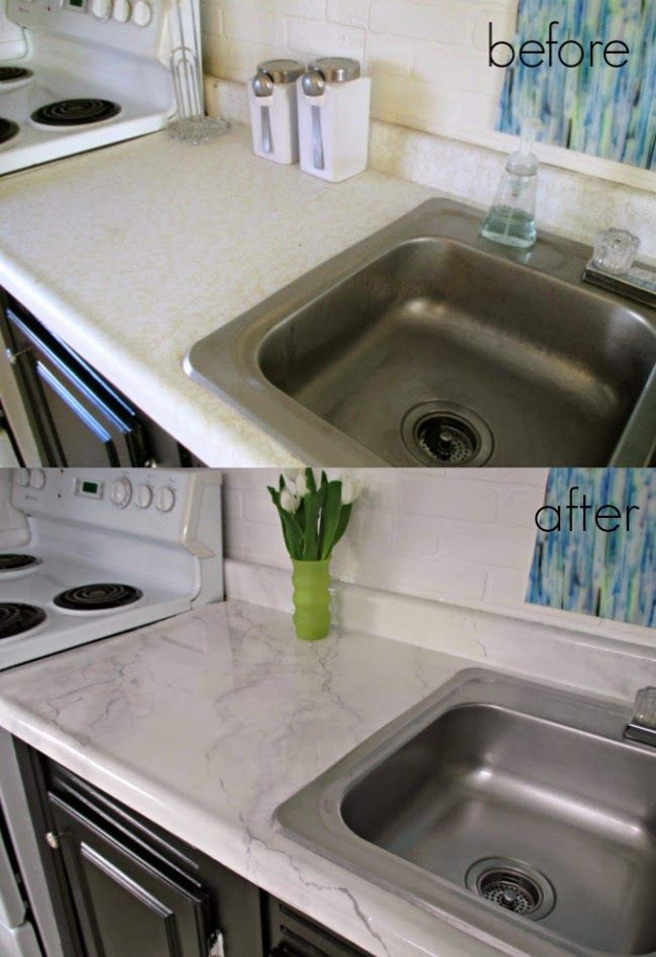 Ez Faux Decor Self Adhesive White Gray Marble Granite Peel And