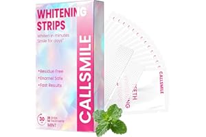 CALLSMILE Teeth Whitening Strips - Whitening Strips for Sensitive Teeth, Hydrogen Peroxide Teeth Whitener for Coffee, Wine, Tobacco, and Other Stains, 28 Strips (14 Days Treatment), Mint