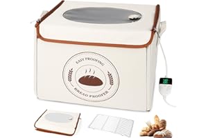 Bread Proofing Box with 6 Temperature Settings(50-122℉) & 48H Timer, Foldable Dough Proofer with Metal Rack, Folding Sourdoug