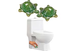 WANSHUNLMI Green Sea Turtle Toilet Floor Bolt Caps, Ceramic Sea Turtle Toilet Bolt Covers, Cute Bathroom Decor, Fun Turtle Themed Gadgets for Sea TurtleThe Toilet Easy Installation (Green Sea Turtle)