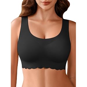 Wireless Pullover Bras for Women - S-3XL Seamless Comfortable Sleep Bra | T-Shirt Bralettes, Lounge, Older, Comfy, Removable
