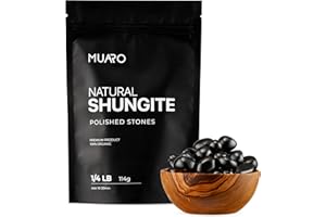 MUARO Tumbled & Polished Shungite Stones (1/4 lb (114 Grams))