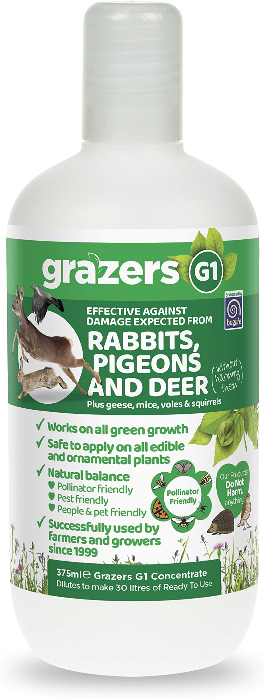 Grazers G1 Concentrate 750ml Deterrent for Rabbits Birds Deer up to 2000m2