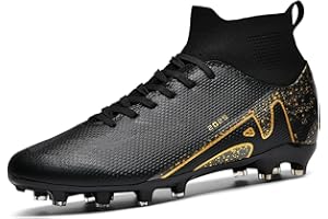 UYO Boys' Soccer Shoes Kids Firm Ground Soccer Cleats Girls Turf Shoes Outdoor Trainning Shoes High Top Youth Football Shoes