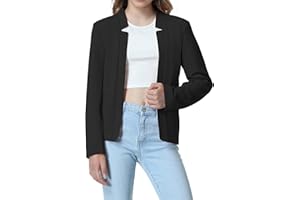 Mebius Girls Blazer Jacket with Inner Pocket Long Sleeve Notched Collar/Lapel Collar Open Front Casual Kids Blazers Suit