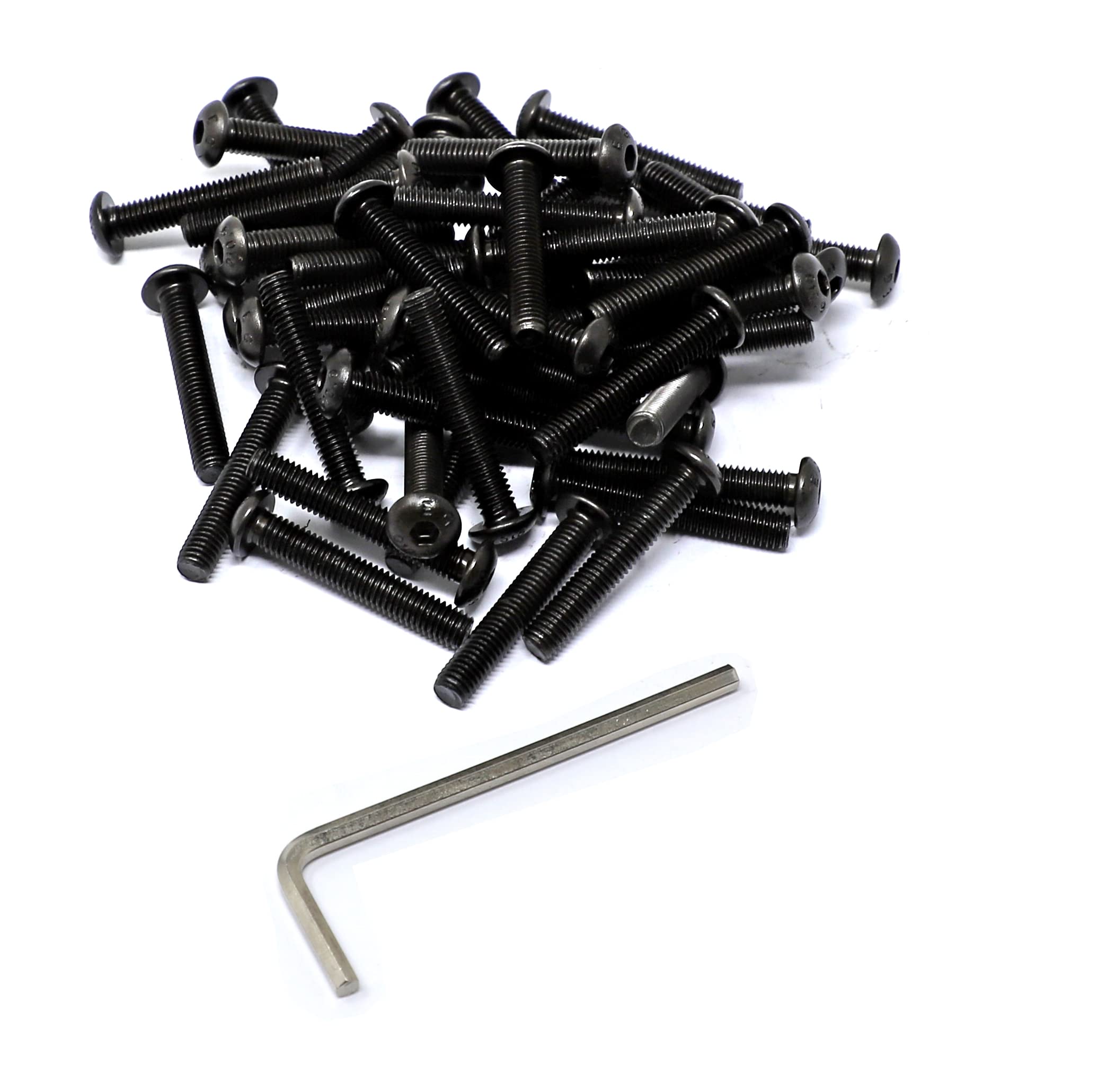 iexcell 50 Pcs M5 x 30 Thread Pitch 0.8 mm Alloy