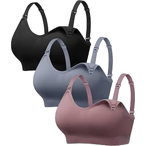 Angelhood Nursing Bras for Breastfeeding & Sleep, Seamless Maternity Bra | No padding, No wire, No back clasp, Pull-on style,