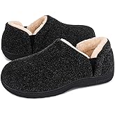 LongBay Men's Slippers Warm Bedroom Memory Foam House Shoes Slip-On for Indoor Outdoor Winter