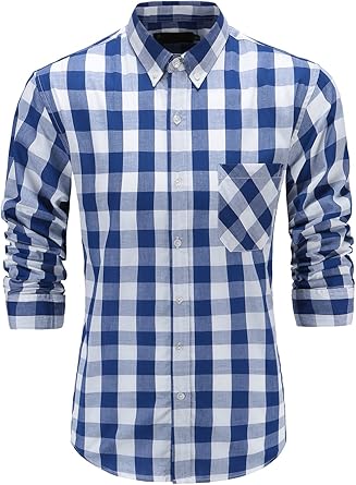 blue and white plaid dress