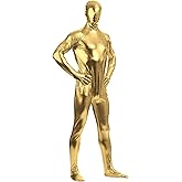Gaoin Men's and Women's Shiny Metallic Stretchy Spandex Full Bodysuit Cosplay Zentai Costume