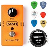 MXR M101 Phase 90 Effects Pedal Bundle with MXR Instrument Cable and 6 Assorted Dunlop Picks