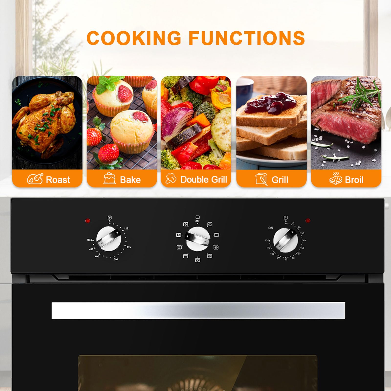 GASLAND ES609MBN Wall Oven, Black