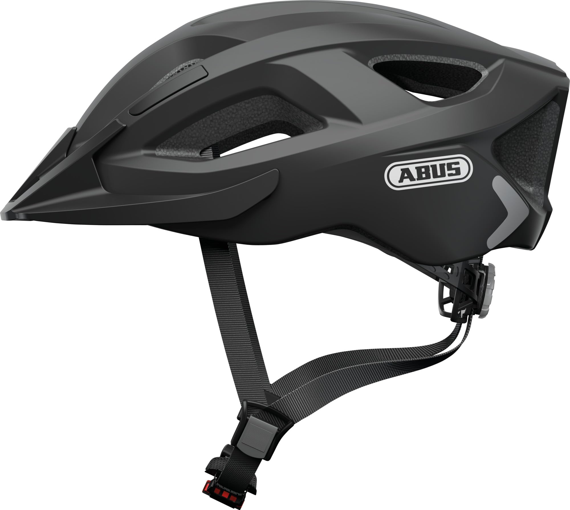 ABUS Stadthelm Aduro 2.0 - Allround-Fahrradhelm mit Licht - in sportivem Design für den Stadtverkehr - für Damen und Herren - Schwarz Matt, Größe S