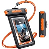 Temdan IP68 Waterproof Phone Pouch Floating, Built-in Bluetooth Protocol Photography Shutter Handle, Water Proof Case with Lanyard, Universal Cellphone Dry Bag Cruise Essentials &amp; Vacation 8.5" Black