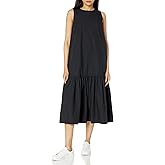 The Drop Womens Ilana Loose Sleeveless Wide-Hem Poplin Maxi Dress