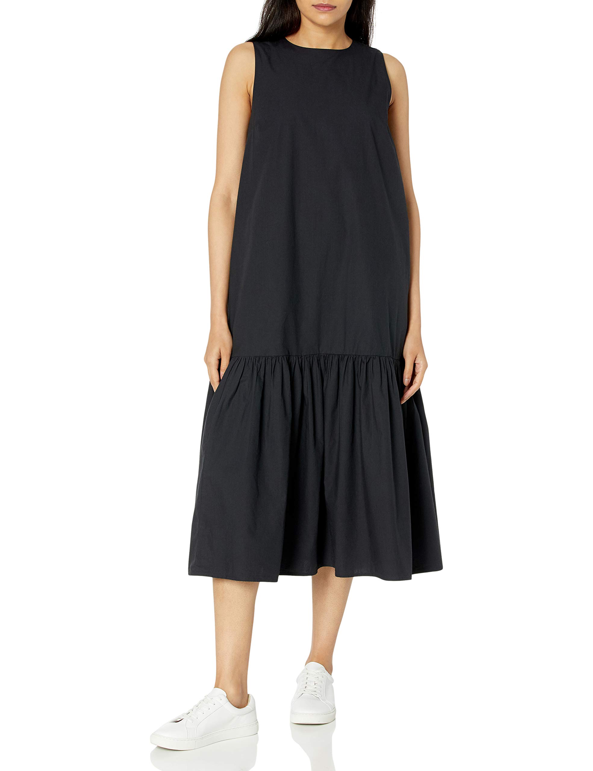 Photo 1 of The Drop Women's Ilana Sleeveless Wide Hem Maxi Dress, Black, 2X Plus Size