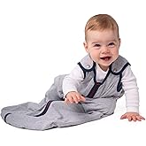 Baby Deedee 100% Cotton Sleeping Sack, Baby Sleeping Bag Wearable Blanket, Sleep Nest Lite, Infant and Toddler, Gray Navy, Large (18-36 Months)