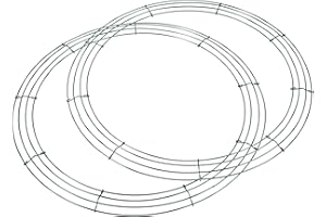 MECCANIXITY Metal Wire Wreath Frame 18 Inch Form Hanger for Christmas Wedding Floral Arrangements, Green 2 Pack