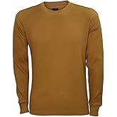 JLGUSA Men Heavy Weight Plain Thermal Long Sleeve Waffle Shirts Solid Colors