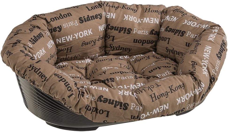 Ferplast Plastic Dog Bed, Cat Bed with Cushion SOFA' 6 in Washable Cotton, Dog Bed with Padded Cushion