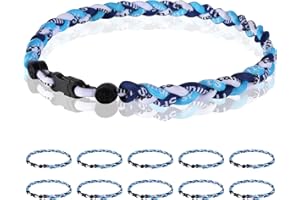 Midtatus 12 Pack Baseball Necklace 18inch, Team Gift for Baseball Funs, Three Braided Titanium Tornado Rope Design, with Muti - Color for Pick