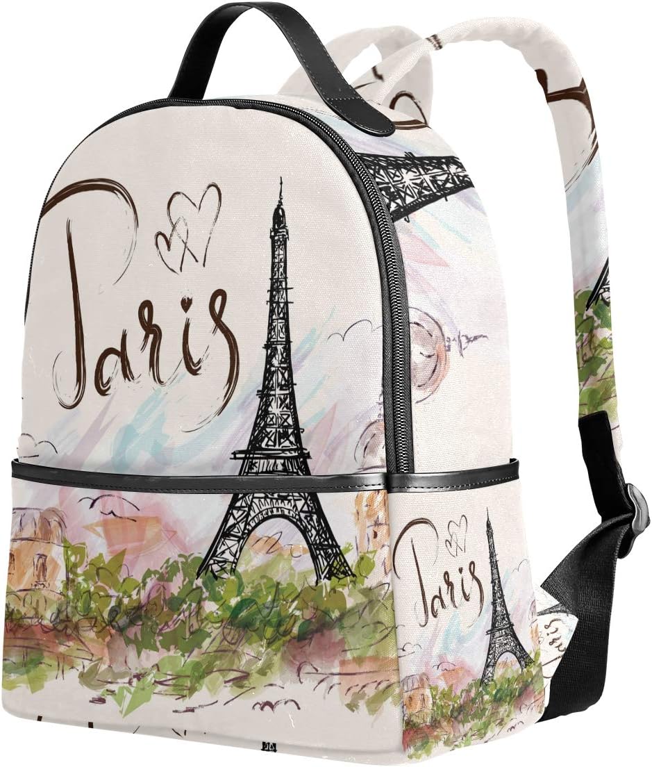 Ahomy Mochila Escolar Torre Eiffel Con Paraguas Voladores Grande Impermeable Mochila Para Computadora Portatil Mochila Para Trabajo College Bolsas Escolares Equipaje