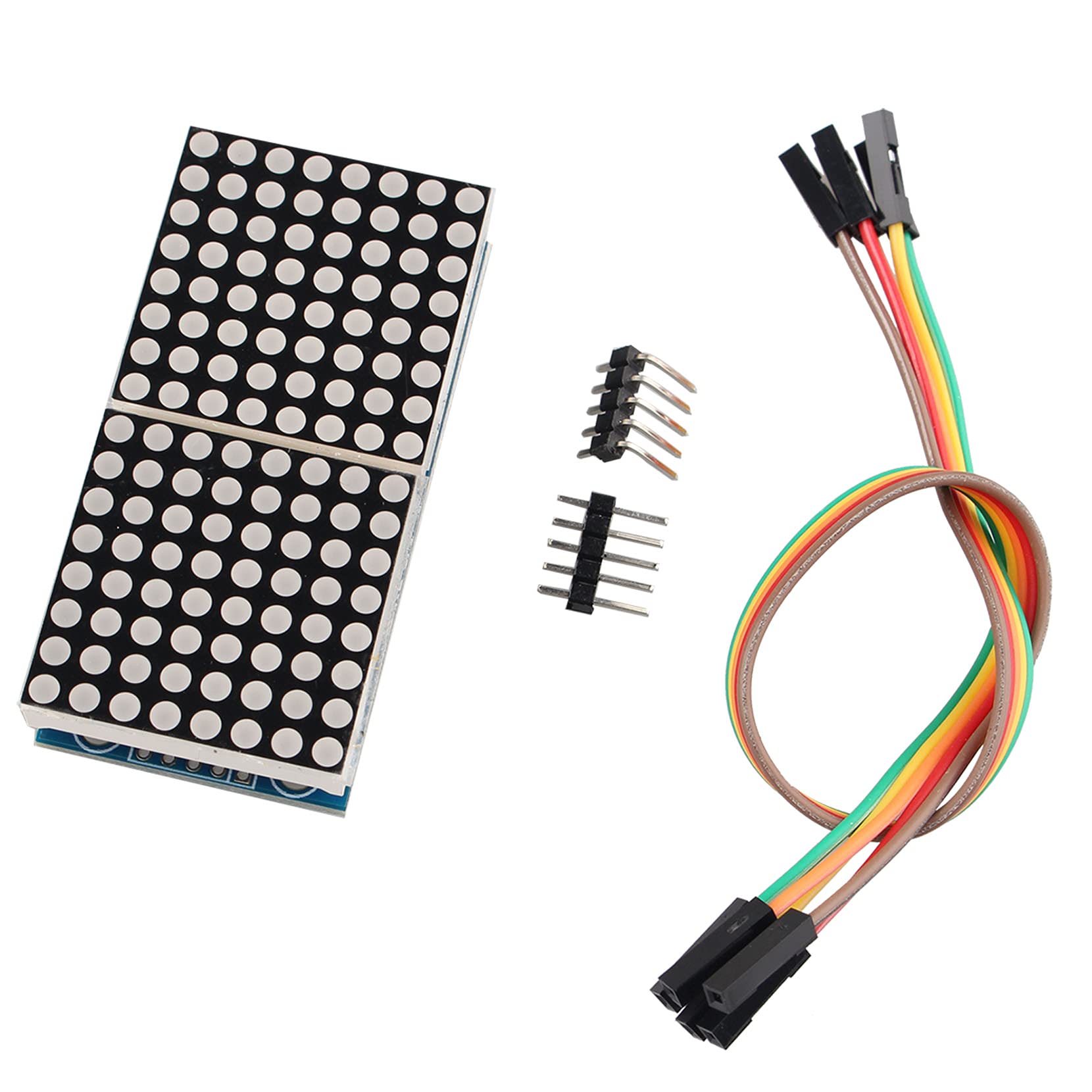 Jopto MAX7219 Dot Matrix Module for Microcontroller 2 In 1 LED Display Module with 5pin Line Compatible with Arduino Raspberry Pi