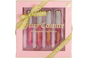 Juicy Couture 4 Pack Luxurious Lip Gloss Set – Berry, Cocoa, Clementine, & Watermelon
