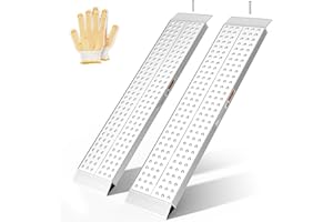 KOLOTOOL Aluminum Shed Ramp 55" L x 11" W Loading Ramps 3000 Lbs Capacity Lightweight Portable Ramp Anti-Slip Waterproof for ATV Lawn Mower Golf Cart Dirt Bike Motorcycle Garden Tractor 2Pcs