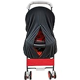 Sun Shade for Baby Strollers (0-6m), UV Sun and Sleep Shade Universal Fit for Baby Travel Size Strollers, Blackout Stroller Cover, Breathable and Stops 99% of The Sun's Rays (UPF50+) Black