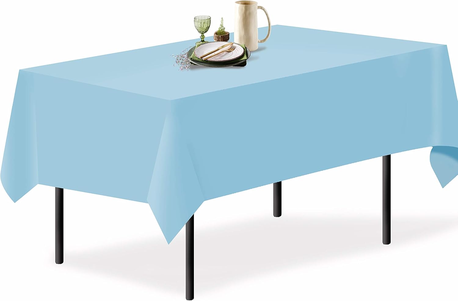 Grandipity Black 1 Pack Premium Polyester Rectangle Tablecloth 60" x 102" Inch Rectangular (Linen Alternative) Fabric Table Cloth for 6 Foot Table Washable Polyester - Wrinkle and Stain Resistant: Home & Kitchen