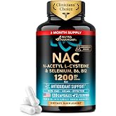 NAC Supplement with Selenium, B6 &amp; B12 - NAC 1200 mg - Lab Tested, 120 Caps | N Acetyl Cysteine 600 mg/caps, 1200 mg/serving - Antioxidant &amp; Immune Support - Non-GMO, Gluten-Free, Vegan - 60-Day Supply
