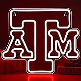 University Neon Sign for Wall Decor AM University Neon Light Football LED Signs Sports Signs for Man Cave Red Dorm Decor for College Students Graduation Gifts for Students Men,Size 15.4*12.8in(XD108)