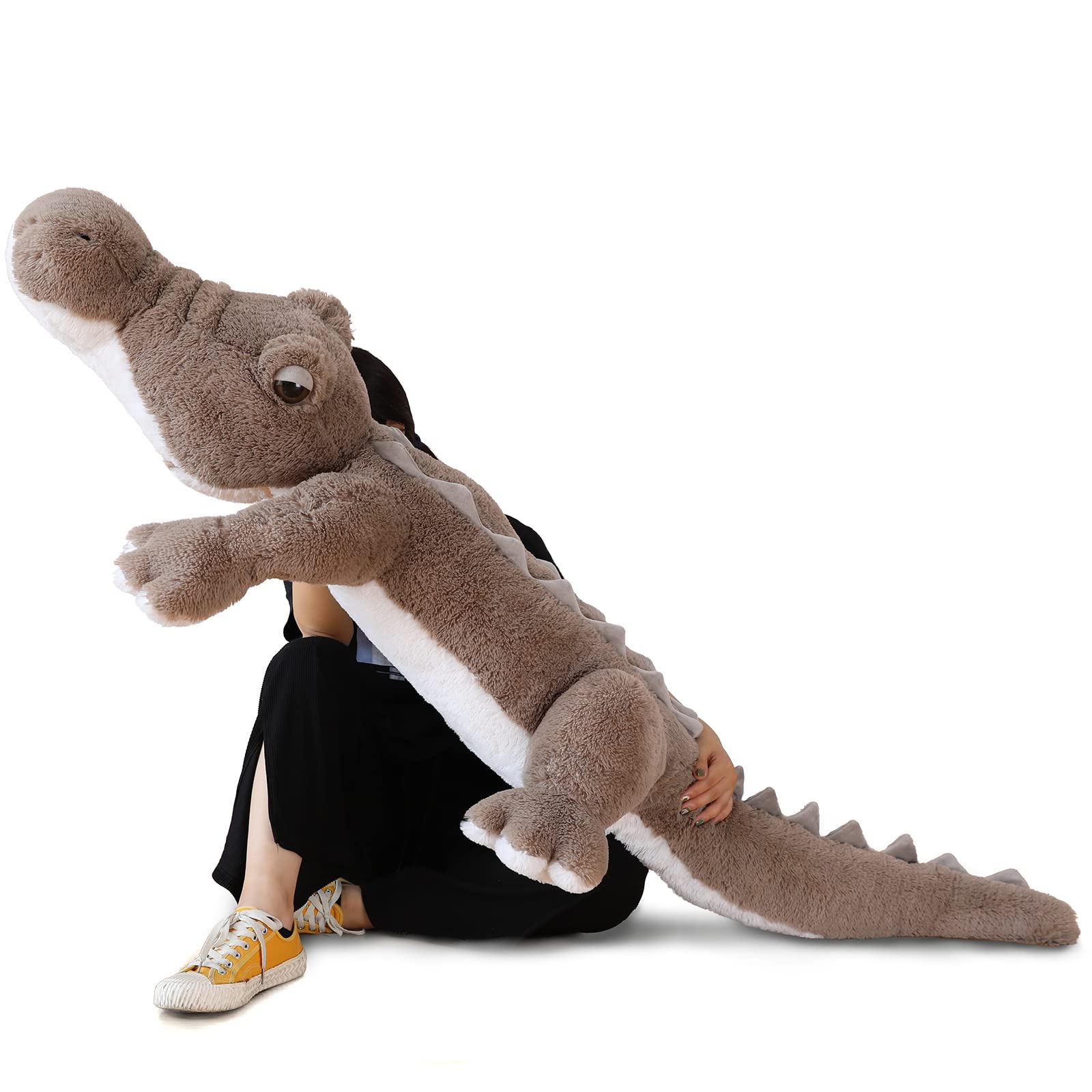 MorisMos 170cm lang riesen Krokodil Kuscheltier XXL, weich groß Aligator Stofftier Plüschtier,Plüsch Crokdil Spielzeug Kissen, crocodileteddy Geschenk Kinder Mädchen Baby 7