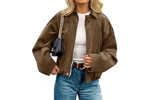 kipfall Womens Faux Suede Jackets Fall Fashion Outfits Coat Winter Clothes Open Front Cropped Jacket